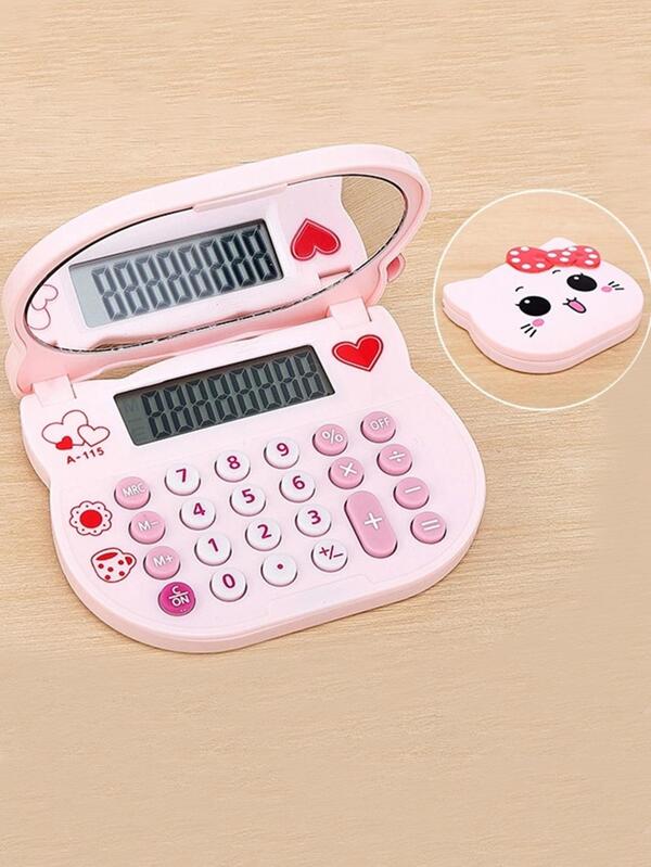 1pc Heart Pattern Calculator Pink