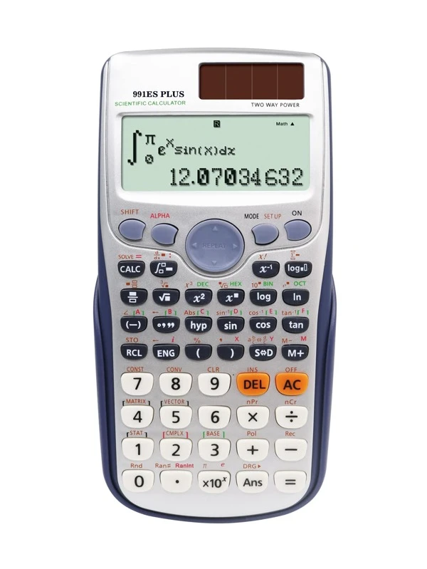 Natural Textbook Display Scientific Calculator With Dual Line Display Effect, Calculus Calculation Function, 991es Plus Function Calculator, 1 Pack For Students' Back To School, Large 4-Line LCD Display, Helps With Math Calculations And Accounting Exams, Great Stationery Product. Silver