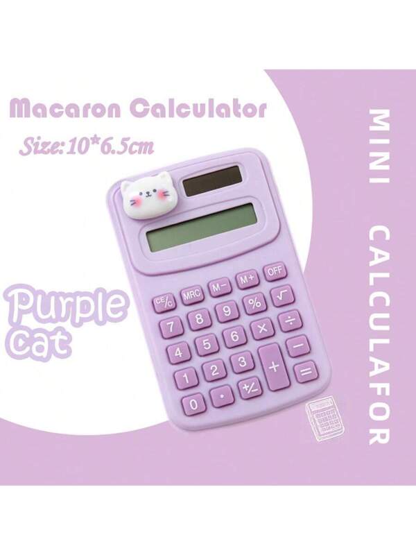 1pc Mini Cute Calculator For School Stationery, Student Use Purple