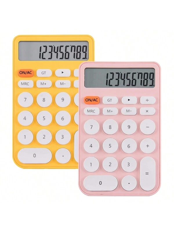 Brightly Colored 12-Digit Desktop Calculator: Ideal For Office, School, And Home Use Multicolor