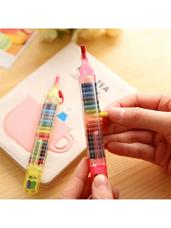 1pc Crayon DIY Rainbow Colored Pencil, Creative And Personalized, 20 Colors/12 Colors, Multi-Functional Drawing Pen, Cute And Portable, Non-Staining, Heavy Color, Multi-Color, Ideal For Students And DoodlersOffice, School, Drawing,Student,Markers,Stationery,Boys,Girls,School Supplies Multicolor